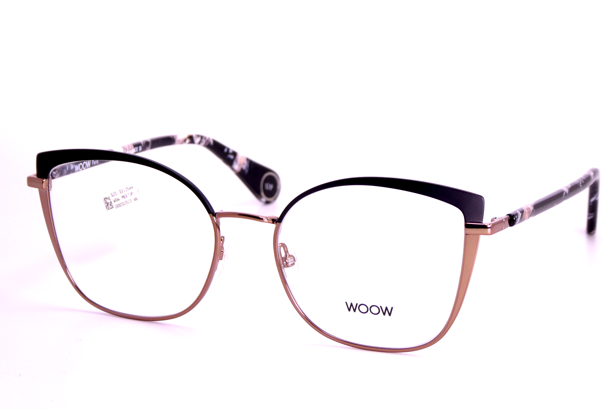 WOOW Designeyewear Group Damenbrille Metalbrille Cateye Schwarz mit Kupfer Meet Up 1