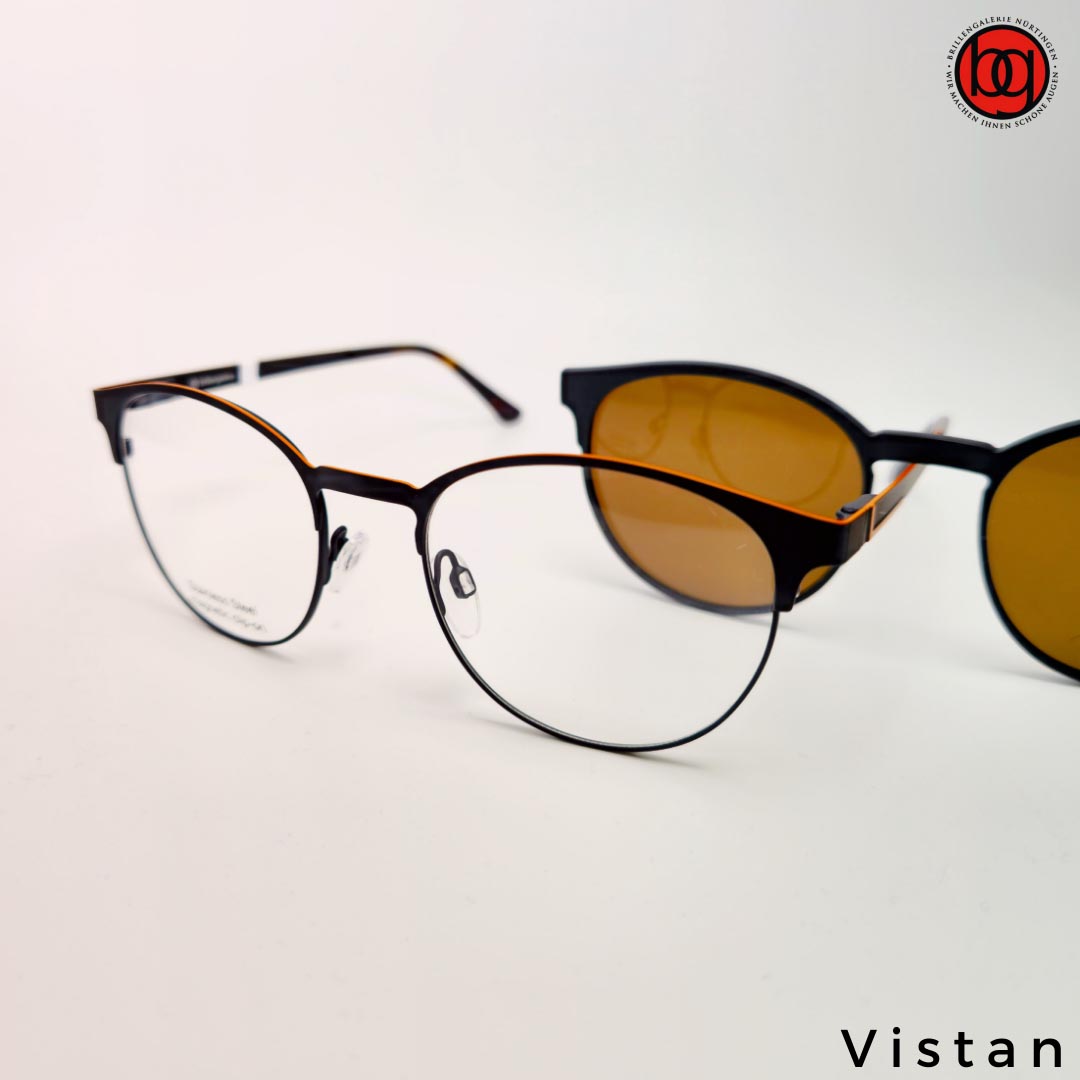 Vistan Herrenbrille mit Sonnenclip